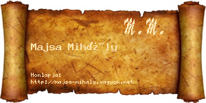 Majsa Mihály névjegykártya